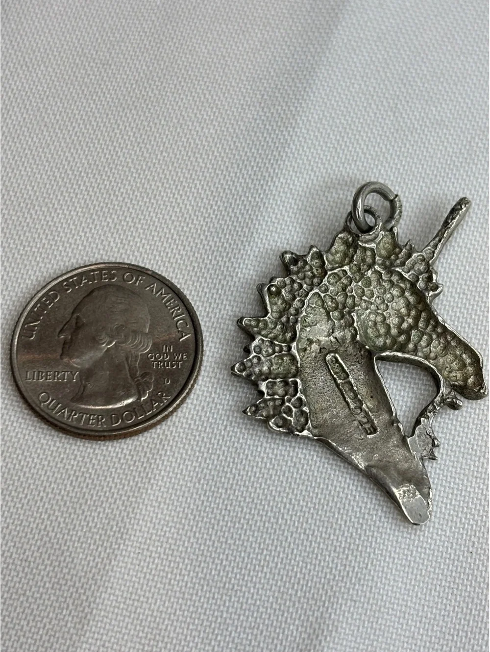 Vintage Silver Unicorn Head Pendant Charm